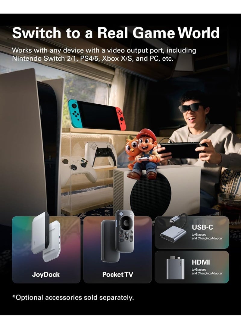 RayNeo Air 3s Pro AR/XR Glasses, 201" 120Hz FHD HueView Display, Portable AR Video Eyewear Gaming Glasses for iPhone 16/15, Android, Mac, Switch, PS5, Steam Deck - Next-Gen Wearable Theater-3Spro - Image 3